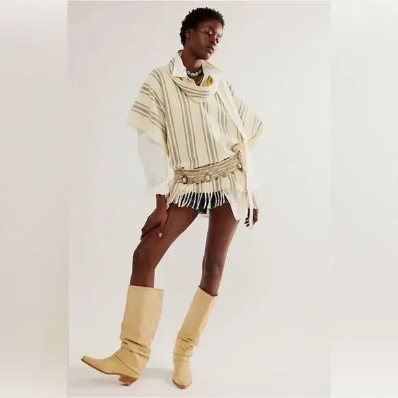 Free People Mountain Top Striped Poncho - Picture 3 of 8